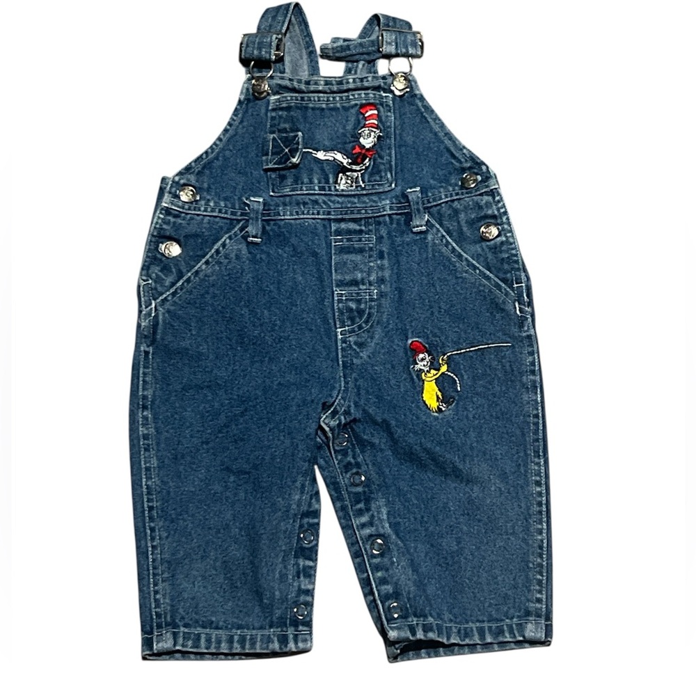 Vintage Dr. Seuss Embroidered Denim Overalls